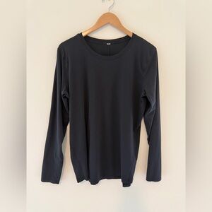 Lululemon Side Slit Long-sleeve Shirt-Black-Size 8